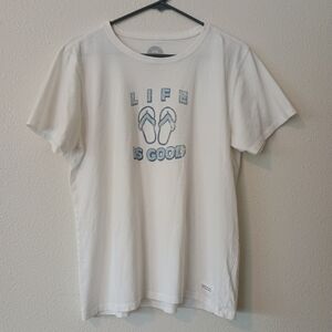 Life Is Good Women's 100% Cotton Tshirt Size Large Classic Fit White